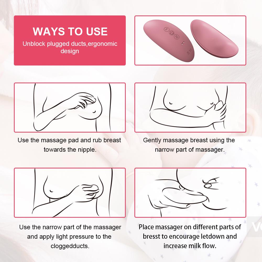 Masajor pentru Lactație din Silicon pentru Alinare Postpartum - Ameliorează Umflăturile, Durerea și Nodulii cu Compresă Caldă.