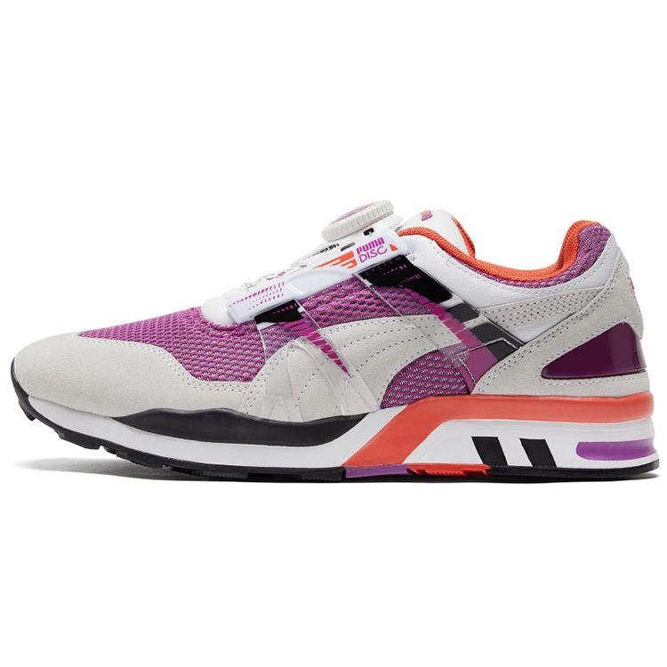 Puma Lightweight Comfortable Fabric Two-Layer Cowhide Non-Slip Wear-Resistant Low-Top Casual Running Shoes Unisex Sneakers White Purple 373555-03