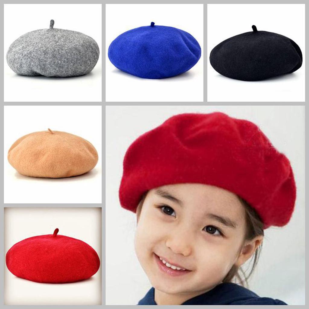 Vintage Berets Cap Round Woolen Hat 