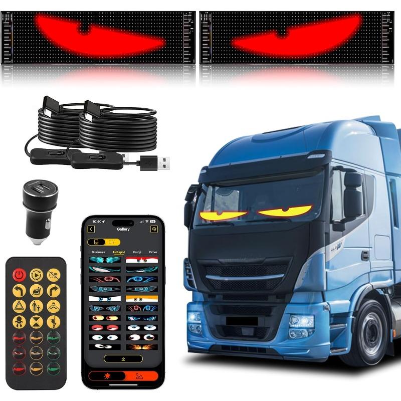 2PCS Devil Eyes Light Cars Dynamic Big Led Eyes for Car 13.7 X 4inch Programmable Flexible LED Display Soft Screen Devil Eyes