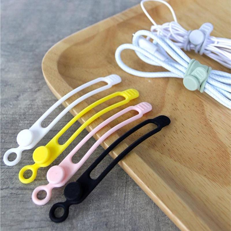 Flexible Silicone Cable Ties Reusable Cord Organizers For Electronics Accessories TangleFree Management