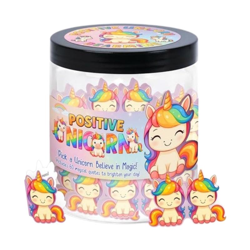 60 Sheets Multifunctional Animal Greeting Cards Positive Affirmation Cards in Plastic Jar for Children Adult Coworkers