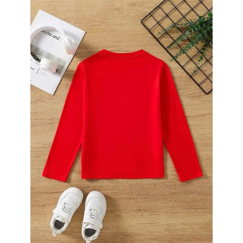 European sizes Girls  Long Sleeve T-Shirt Soft And Comfortable Everyday Top, Suitable for Home, Outdoor, And Sports Activities
