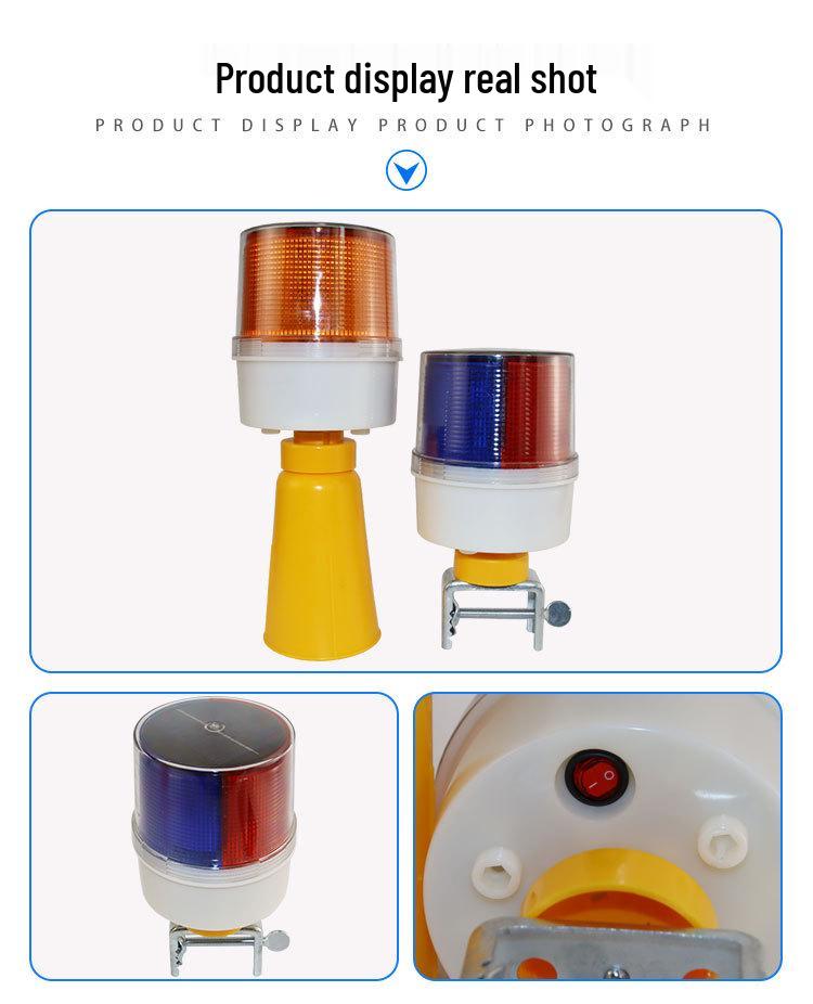 Solar LED Rotating Warning & Signal Light for Construction, Guardrails, and Marine Use
