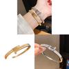 Classic Copper Zirconia Bangle With Gold Plating For Ladies Fashion Accessory