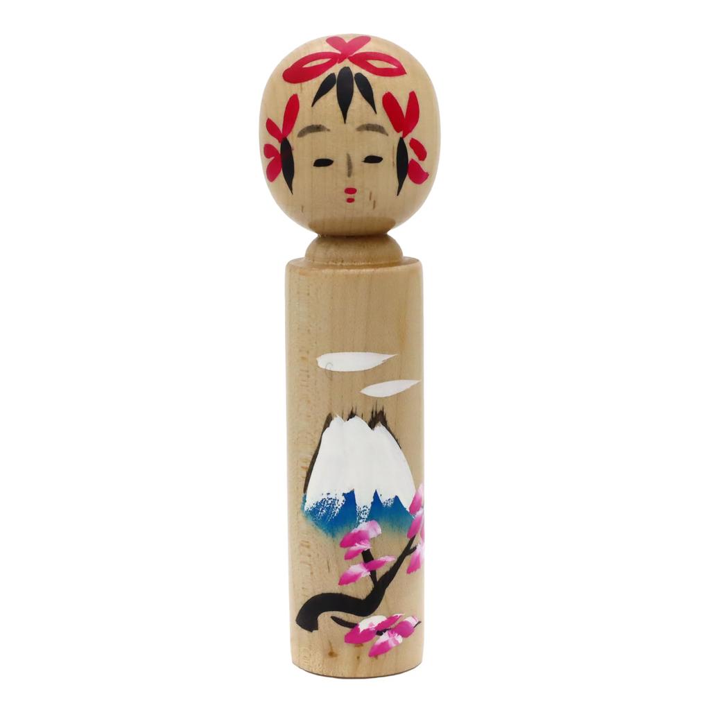 Castle Enterprise Traditional Michinoku Kokeshi Fuji Made In Japan Japanese Souvenir 4-inch Mt. (boxed)