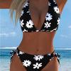 1011 Bikini European and American Color Lace-Up Split Swimsuit Women's Beach Swimsuit