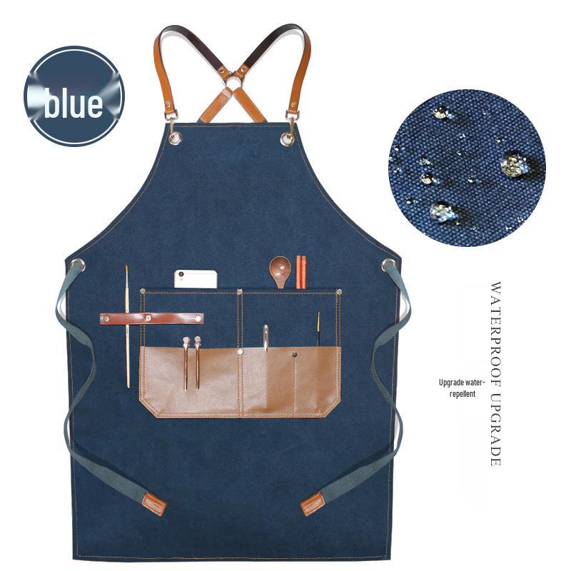 Custom Logo Barber Denim Apron for Hairdressers, Stylists, Artists, and Students