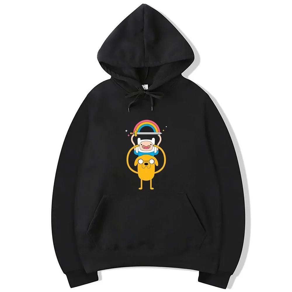 Adventure Time Animation TV Series Jake Cartoon Pattern Autumn and Winter Pullover for Men and Women Harajuku Fashion Street Clo