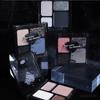 4 Farben Punk Smokey Cool Toned Lidschatten-Palette Perlglanz Matt Anhaltender Lidschatten Schwarz Grau Party Augenpigmente Make-up