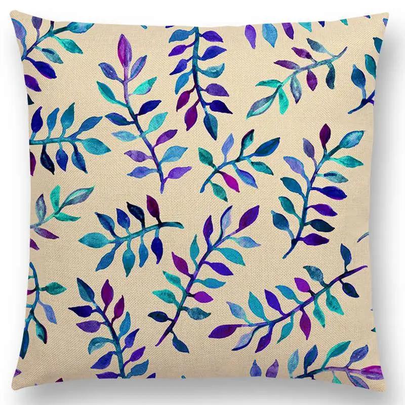 Home Decor Floral &amp; Leafy Patterns Pillow Covers Pattern Cushion Cover Suitable For Sofa Bedroom Car Pillow Cover
