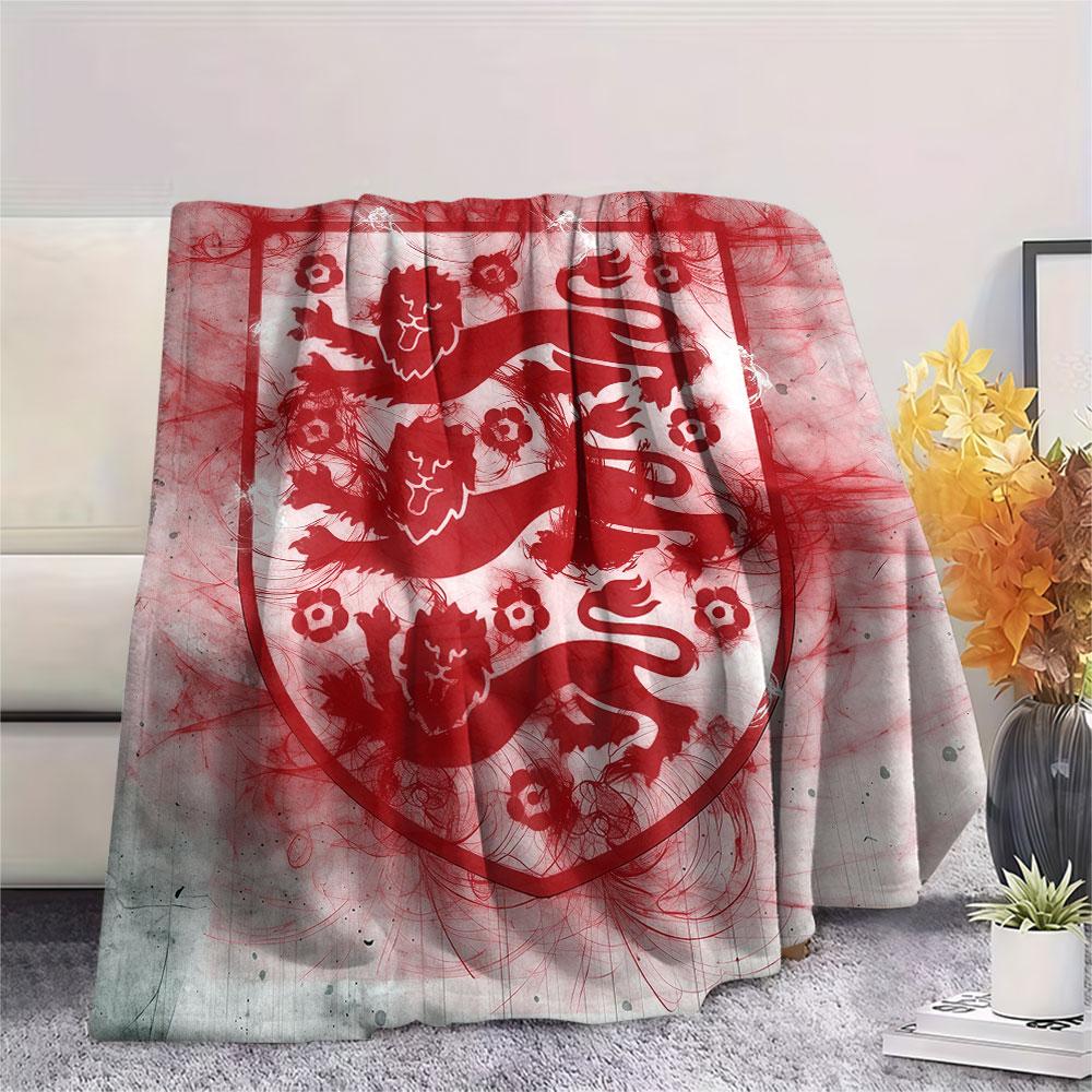 England national football logo Printed Flannel Blanket, soft throw for bedroom sofa, washable,soccer fan merchandise, great gift.