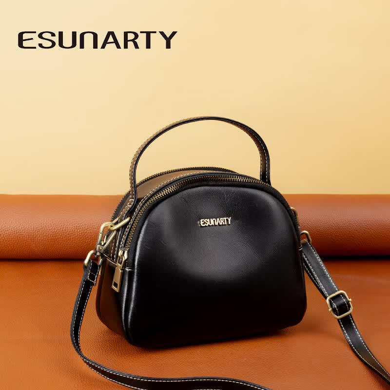 ESUNARTY 2026 Genuine Leather Multi-Way Shoulder & Crossbody Bag