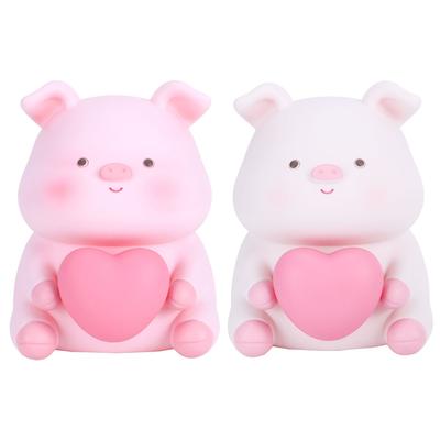 Niedliches Cartoon Sparschwein Spardose Glas mit Nachtlicht Heimdekoration Kindergeschenk Typ A