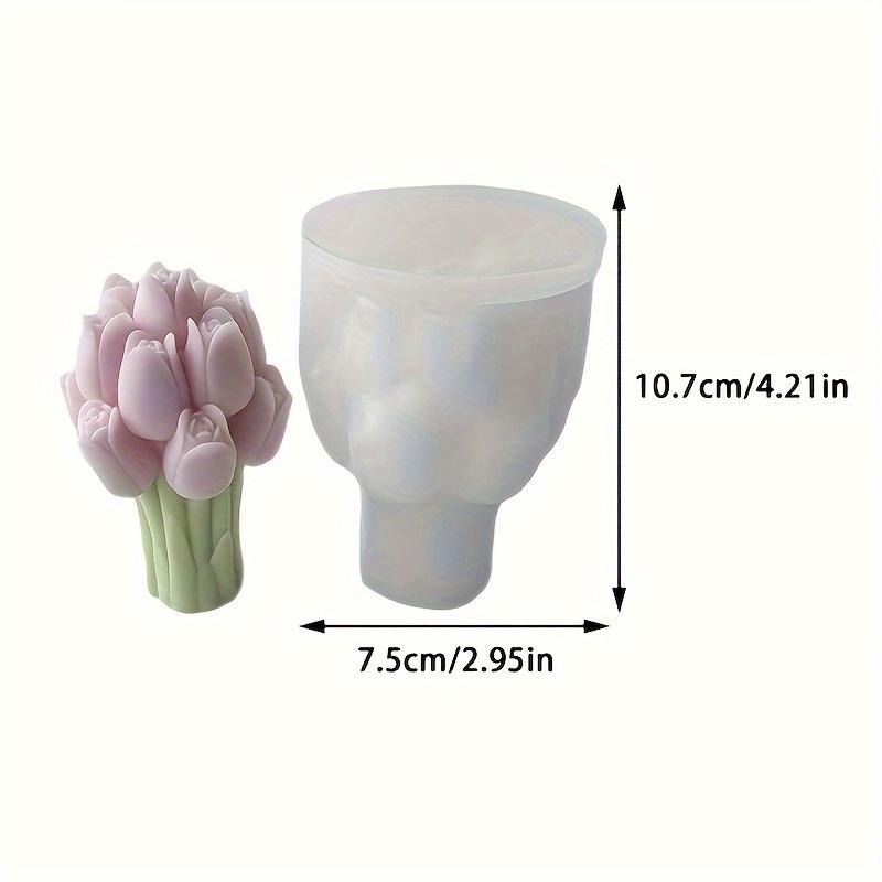 Tulip Bouquet Silicone Mold Suitable for DIY Aromatic Candle, Plaster and Resin Decoration, Flower Theme Irregular Shape Handmad