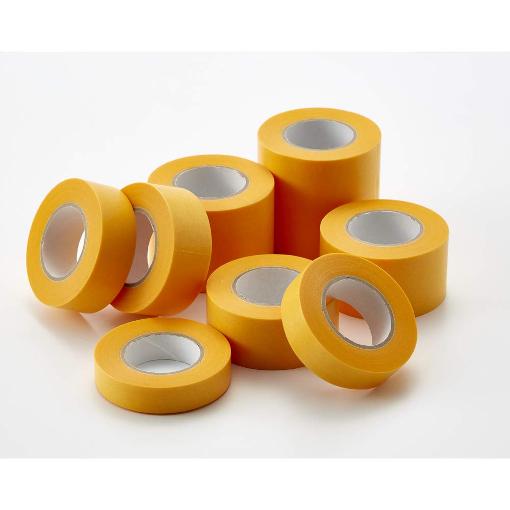 TRUSCO Architectural Paint Masking 30mm Wide X 18m 4 Tape, Long, Rolls, Yellow, MTA-3018-4-Y, 10-Pack (Case Sold)