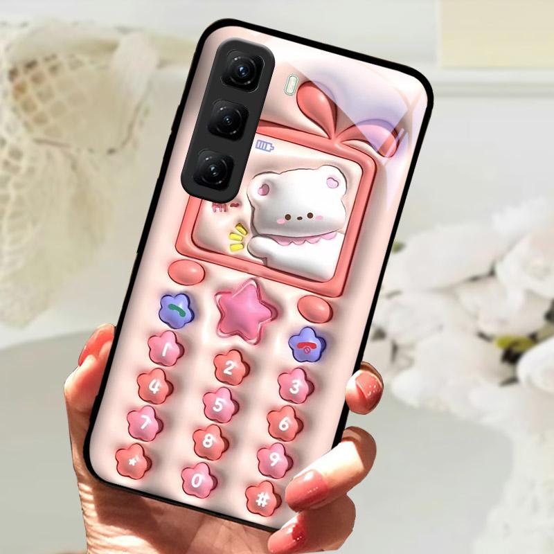 Gehärtetes Glas Case Für Infinix Hot 60 60i Hot60 Pro Plus 60Pro Handy Rückabdeckung Vollständige Abdeckung Linsenschutz Hülle Fundas Etui