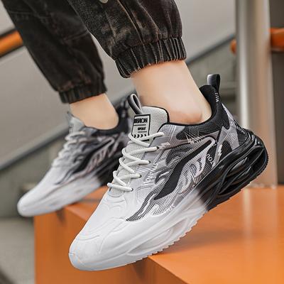 Trendy Gradient Colour Low Top Comfortable Running Shoes, Outdoor Training, Men's Durable Four Seasons Sports Shoes