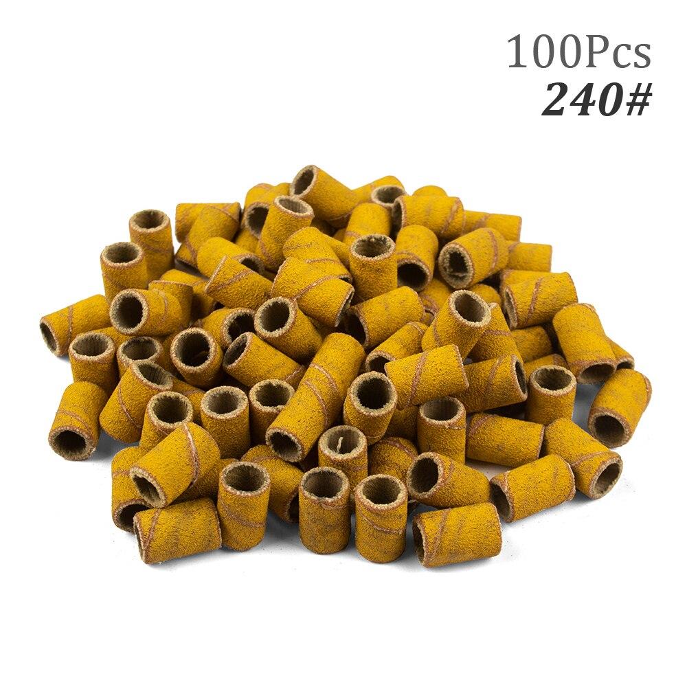 100pcs Nail Drill Bits Sanding Bands for Nail Drill File Grinder Sander Band Set for Acrylic Nails Gel Removing Pedicure Tool