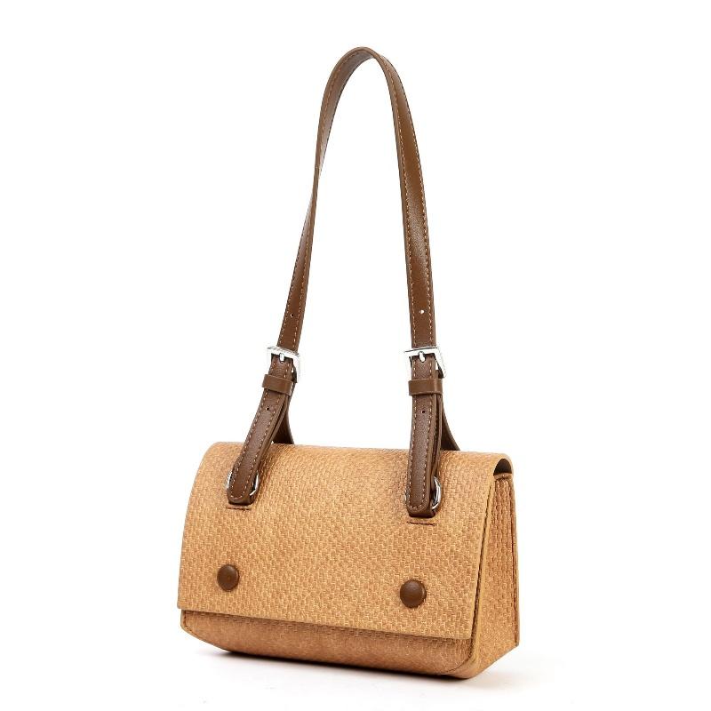 New Retro Imitation Woven Shoulder Bag for Women Classic Cover Contrasting Color Crossbody Bag Female Envelope Bag Commuting Bag