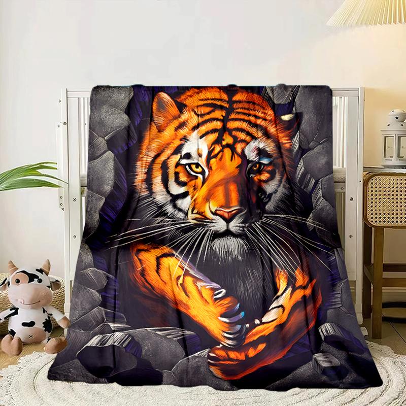 White Tiger Family Blanket Flannel Blanket for bed, sofa, Camping, Hiking, Picnic Essentials, gift for family Fan gifts