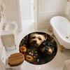 Door Frame Dog,Round Area Rug,Carpet Rug for Living Room Bedroom Sofa Playroom Decor,Non-slip Floor Mat