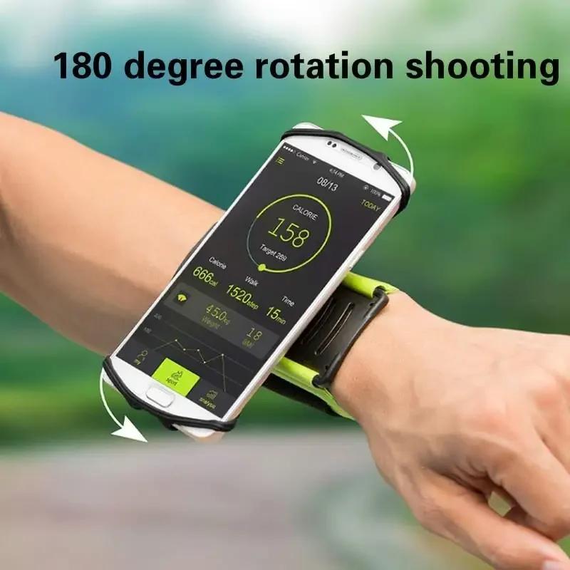 Wrist Mobile Phone Bracket 360 ° Rotation Bracket Wrist Strap Outdoor Sports Cycling Mobile Phone Arm Strap