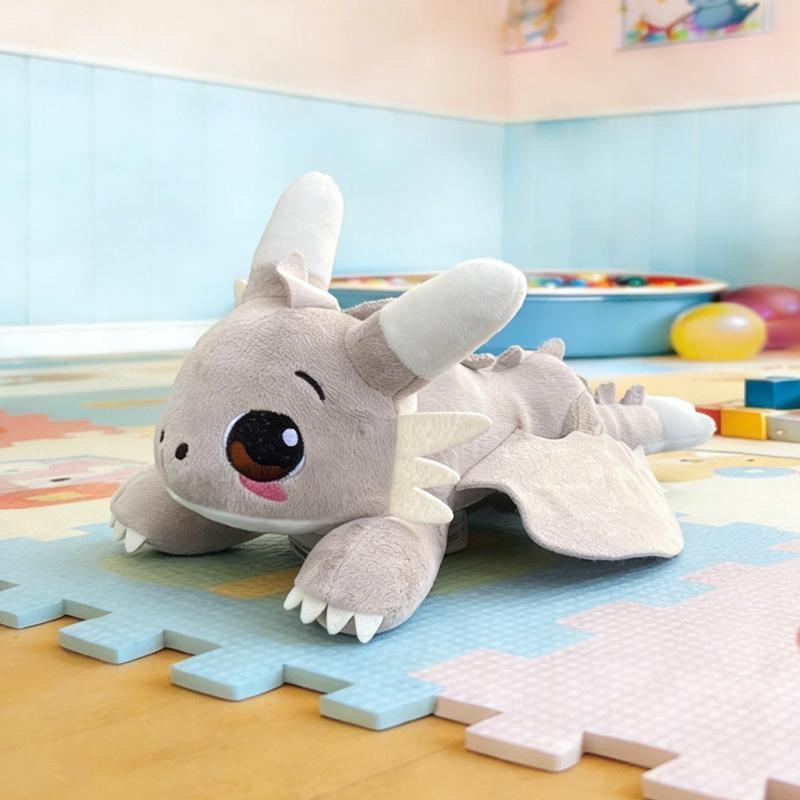 

Милая мультяшная плюшевая игрушка-дракон, мягкая лежащая набивная фигурка с клейкой основой, креативное украшение для дома, детской комнаты, автомобиля, подарок для детей и взрослых серый