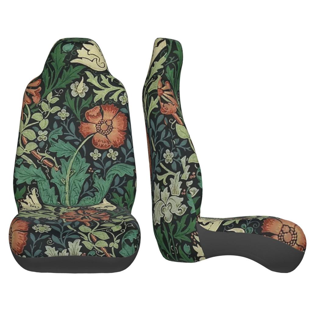Housses de siège auto style vintage fleurs et plantes botaniques pour femme homme Universel Protection Sièges Auto Avant Convient pour Voiture SUV