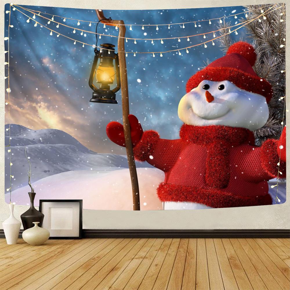 Weihnachts-Tapisserie, Weihnachtsbaum-Tapisserie, Schneemann, Wandbehang, Weihnachtsthema, bedruckter Tapisserie-Hintergrundstoff