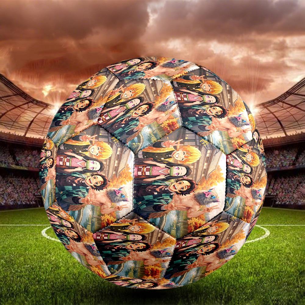 Pallone da Calcio Dimensione 5 con Stampa Demon Slayer, Pallone da Calcio Standard per Partite Sportive e Allenamenti di Squadra, Regalo Ideale per i Fan del Calcio