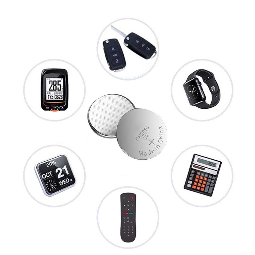 Pack Of 5 CR2016 3V Button Cell Batteries High Performances Lithium Batteries Long Lifespan for Watches Calculators