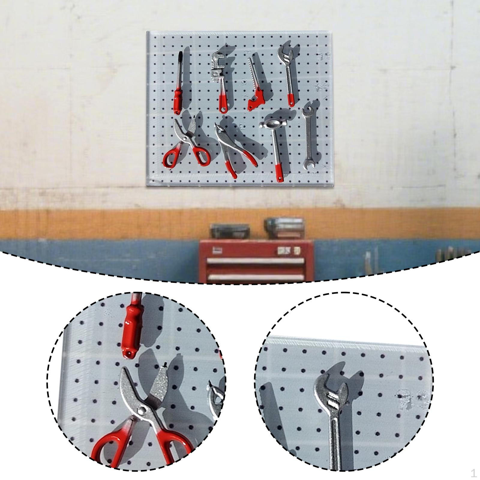 

1/64 Garage Tool Set with 8 Parts for Miniature Models And Accessories червоний
