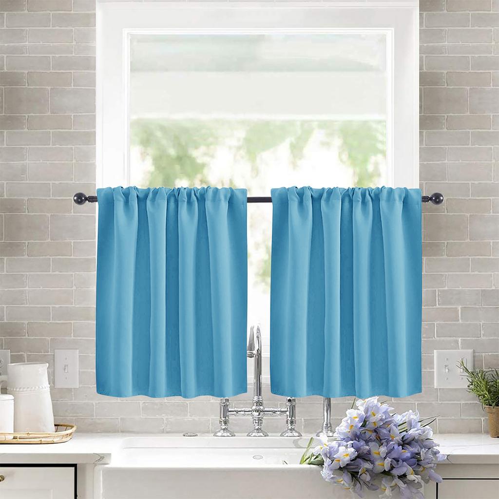 1 Place Bohemian-Style Thickened Short Curtain Rod PocketThermal Insulated Room Darkening Curtains Form Living Room, Bedroom, Study, Car, Kitchen