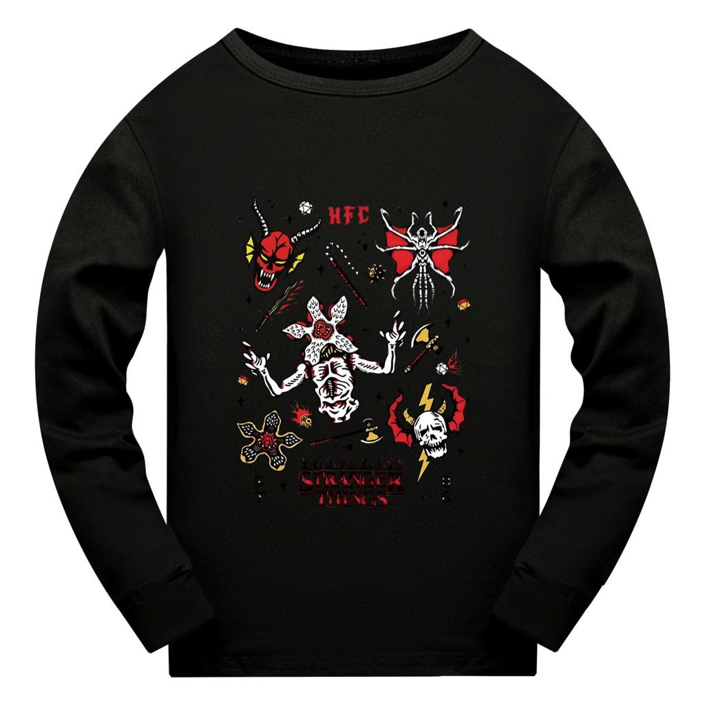 5254 Kids Boys Girls Stranger Print Long Sleeves T-Shirt