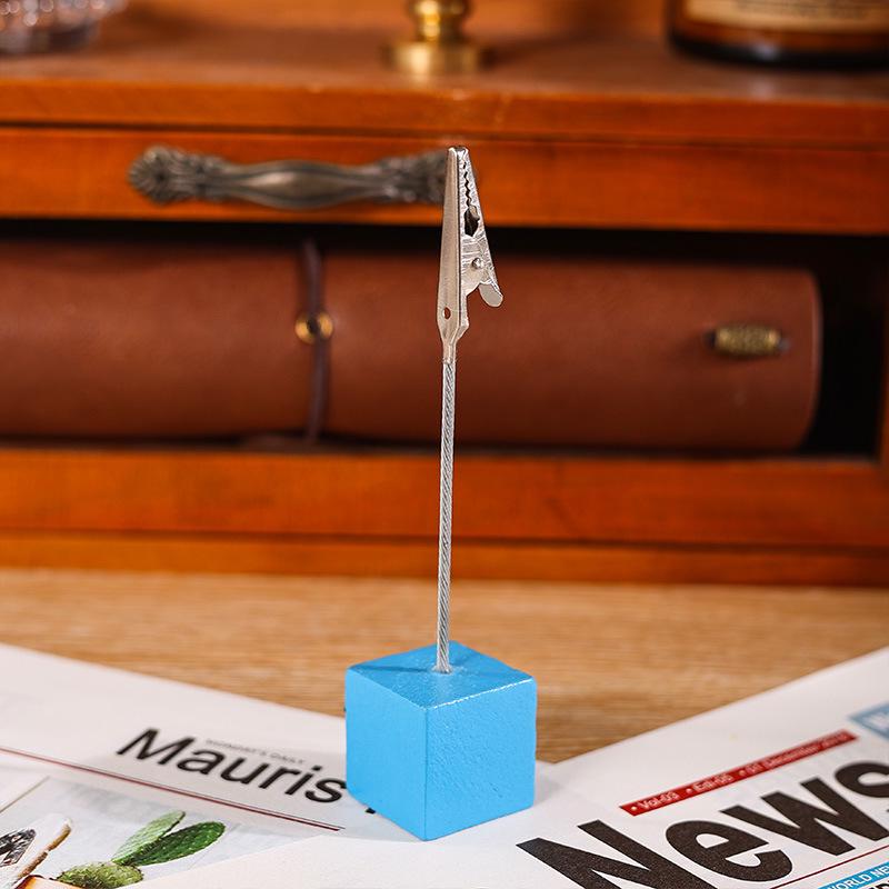Retro Wooden Business Card and Photo Holder – Cute Memo Stand