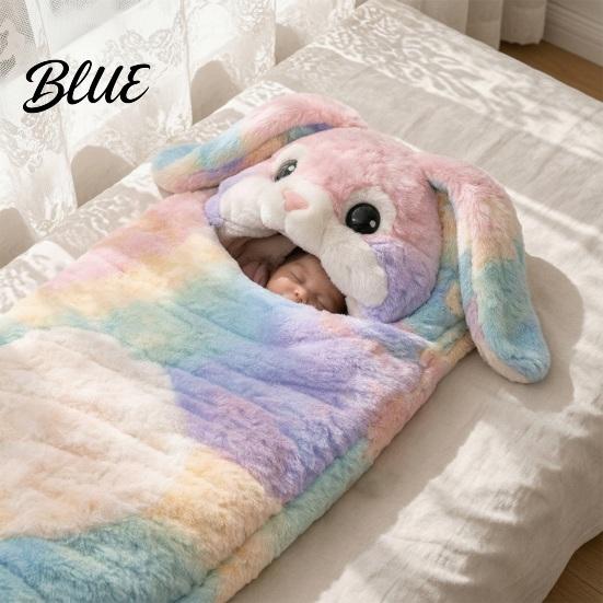 Indoor Outdoor Sleeping Bag Plush Rabbit Envelope Bag Lop-eared Bunny Slumber for Kids Portable Nap Mat Kids Animal Sack Home Travel Childhood