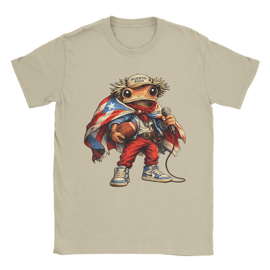 Puerto Rico Coqui Frog Funny Football TShirt Summer Pure Cotton TShirts For Unisex Popular Print Vintage Top Tees