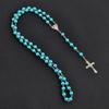 Imitation Pearl Rosary Necklace Alloy Cross Pendant Handmade Long Sweater Chain Vintage Unisex Fashion Jewelry