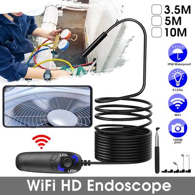 LED HD Wireless Endoscope WiFi Borescope Inspection Camera for iPhone Android