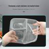 Disposable 3-Compartment Food Container with Flat Lid