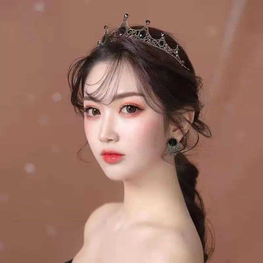 Rhinestone Baroque Retro Crown Bar Mitzvah Crown Bride Tiaras Metal Princess Crowns  Hair Jewelry