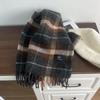 Temperament plaid containing wool scarf female winter student Christmas gift warm scarf couple