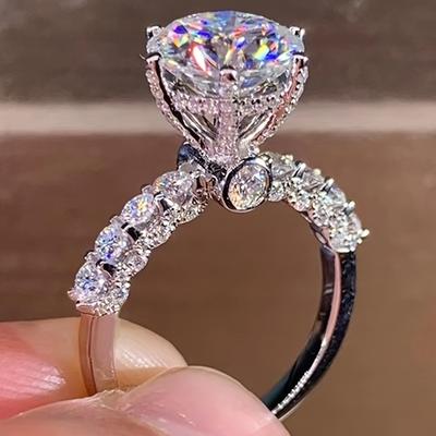 1 set de modă inel pentru femei cu zircon, inel cu stea strălucitoare, inel de nuntă și logodnă
