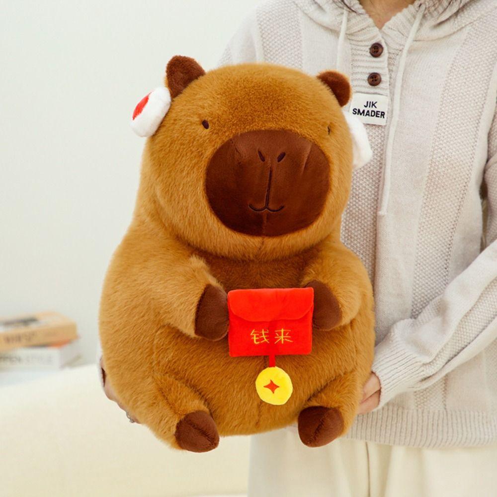 New Year Style Simulation Capybara Toy Soft Stuffed Capybara Doll  Christmas Toy