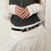 Pu Leather Rivet Waist Belt American Style Women's Jeans Belt Adjustable Y2k Thin Belt  Spicy Girls