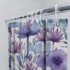 Lila Blau Aquarell Floral Duschvorhang Badezimmer Dekor Hängend Wasserdicht Duschbadematte Fliesenwandaufkleber Heimdekorat