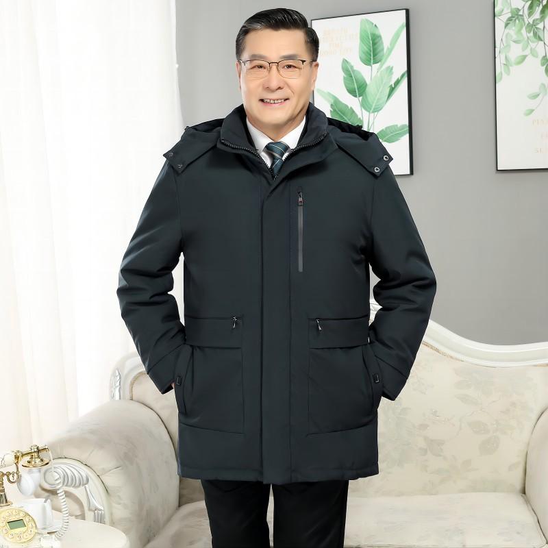 

Новый стиль съемная куртка-пуховик для мужчин, средней и длинной длины, в стиле папы, для людей среднего и пожилого возраста 405060-летняя куртка 5XL