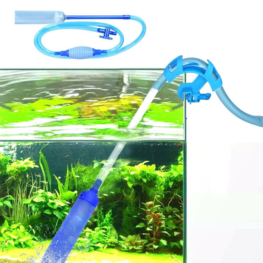 

Сифон для фильтра для аквариума, шланговый насос, гравийный пылесос, инструмент для мгновенной очистки песка сифоном синий