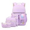 New 3pcs Lightweight Portable Primary School Bags Cute Cartoon Bow Book Bags for Grades 1-6 Large Capacity Pupil Double Shoulder Bag Student Backpacks